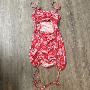 Wild Fable Red Citrus Print Bodysuit